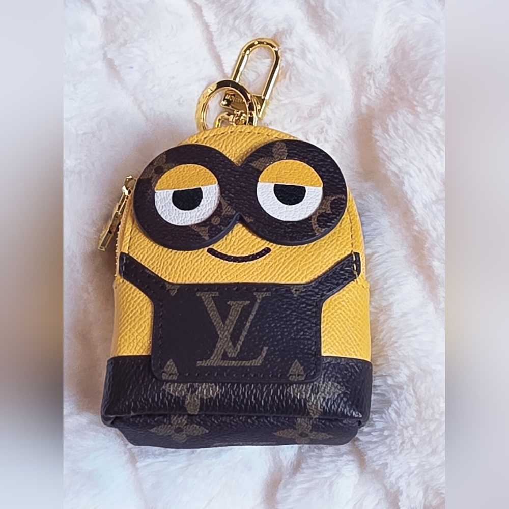 Stylish Upcycled Yellow Designer Mini Bag Keychain/ Crossbody